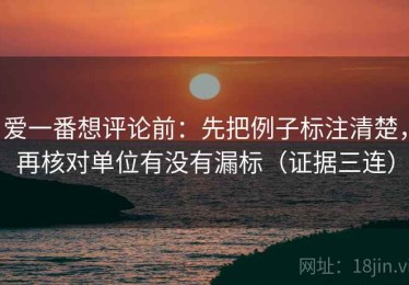 爱一番想评论前：先把例子标注清楚，再核对单位有没有漏标（证据三连）