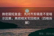 微密圈短复盘：先对齐剪辑是不是暗示因果，再把相关写回相关（四格拆解）