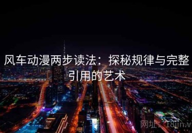 风车动漫两步读法：探秘规律与完整引用的艺术