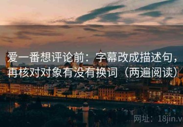 爱一番想评论前：字幕改成描述句，再核对对象有没有换词（两遍阅读）