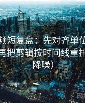 西瓜视频短复盘：先对齐单位有没有漏标，再把剪辑按时间线重排（句子降噪）
