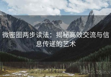 微密圈两步读法：揭秘高效交流与信息传递的艺术