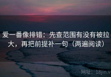 爱一番像排错：先查范围有没有被拉大，再把前提补一句（两遍阅读）