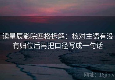 读星辰影院四格拆解：核对主语有没有归位后再把口径写成一句话