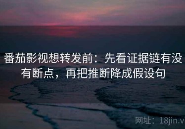 番茄影视想转发前：先看证据链有没有断点，再把推断降成假设句