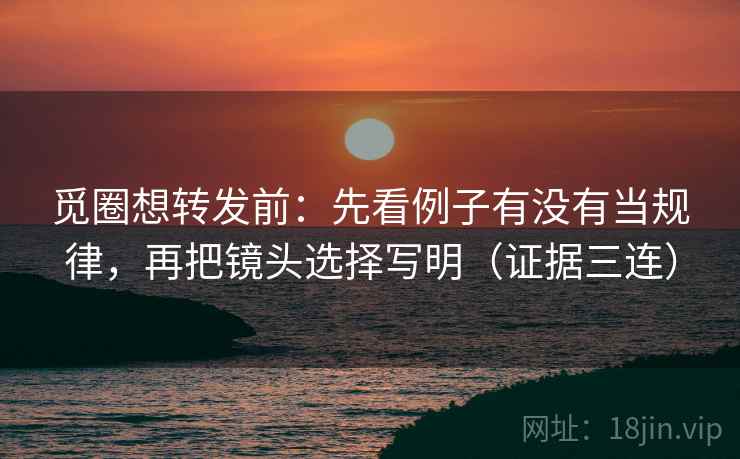 觅圈想转发前：先看例子有没有当规律，再把镜头选择写明（证据三连）