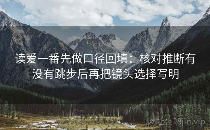 读爱一番先做口径回填：核对推断有没有跳步后再把镜头选择写明